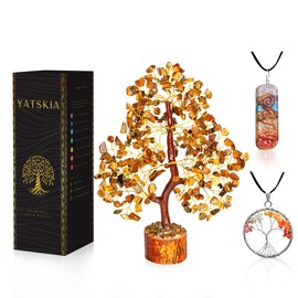 Tiger Eye Crystal Tree - Gemstone Tree of Life - Tiger Eye Stone - Chakra Gifts - Crystal Decor - Reiki Gifts - Metaphysical Gifts - Spiritual Decor - Feng Shui Decor - Spiritual Gifts for Women…