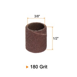 HARFINGTON 100pcs Sanding Drums 3/8 Inch Mini Sanding Sleeves 180 Grit Sanding Bands for Drum Sander Rotary Tools