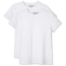 Kid Nation Kids Unisex 2 Packs Cotton Tagless Short Sleeve Crewneck T Shirts White*2(3 Years-4 Years)