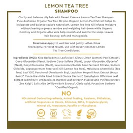 Desert Essence Lemon Tea Tree Shampoo & Conditioner Bundle - 8 Fl Ounce - Clarifying For Oily Hair - Essential Oils - Strengthen & Protect Hair - Effective Cleansing