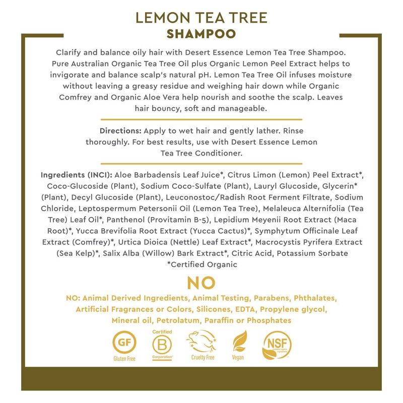 Desert Essence Lemon Tea Tree Shampoo & Conditioner Bundle -