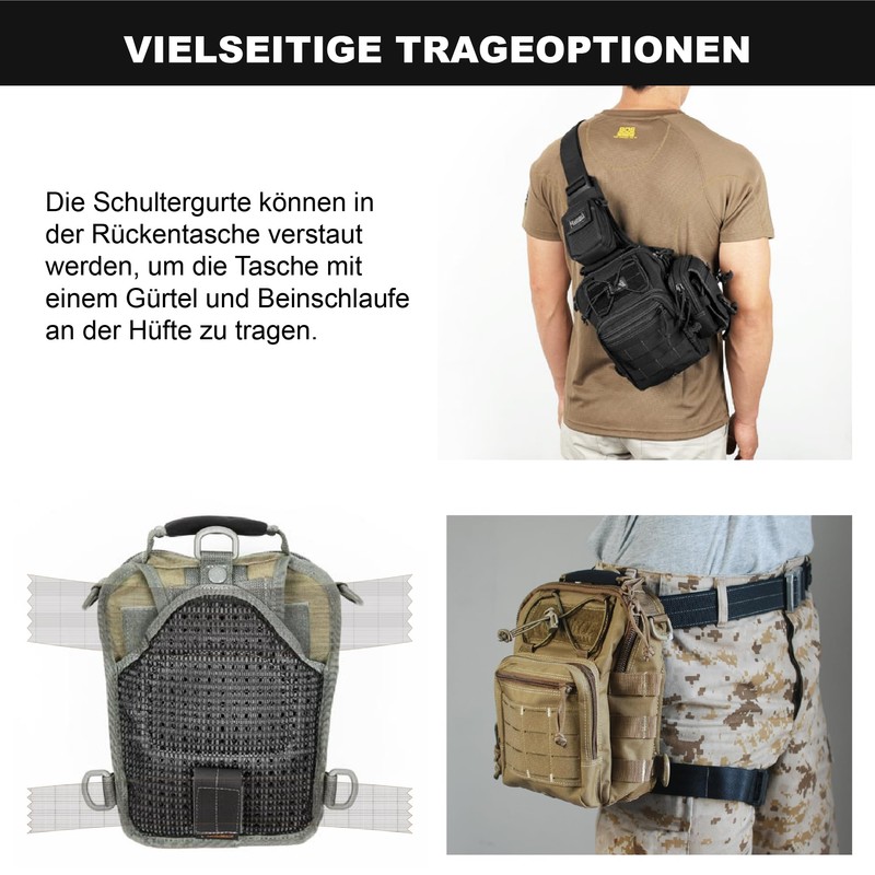 Magforce Tactical Sling Bag "Hamburger", MOLLE Shoulder & Chest Bag,