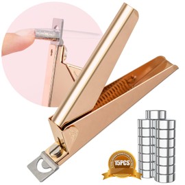 Gold Premium Nail Clippers with Magnets Sizers for Acrylic Nails, Artificial Fake Nail False Nail Tip Cutter Trimmer Manicure Pedicure Sharp Blade Clip Tool for Salon Home Art Beauty