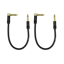 Audio 2000s E28101NP2 1 Feet Patch Cable 1/4" TS Right Angle to 1/4" TS (2 Pack)