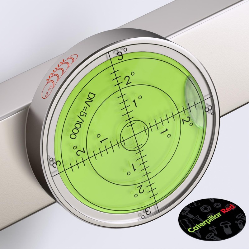 Magnetic Metal Large Spirit Bubble Level 60mm Diameter, (2 23/64