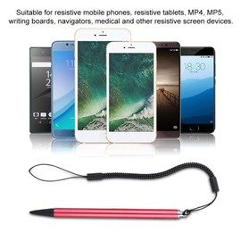 Touch Pen, Stylus Pen Screen Touch Painting Pen Resistive Stylus with Spring Rope for POS PDA Navigator (Red)