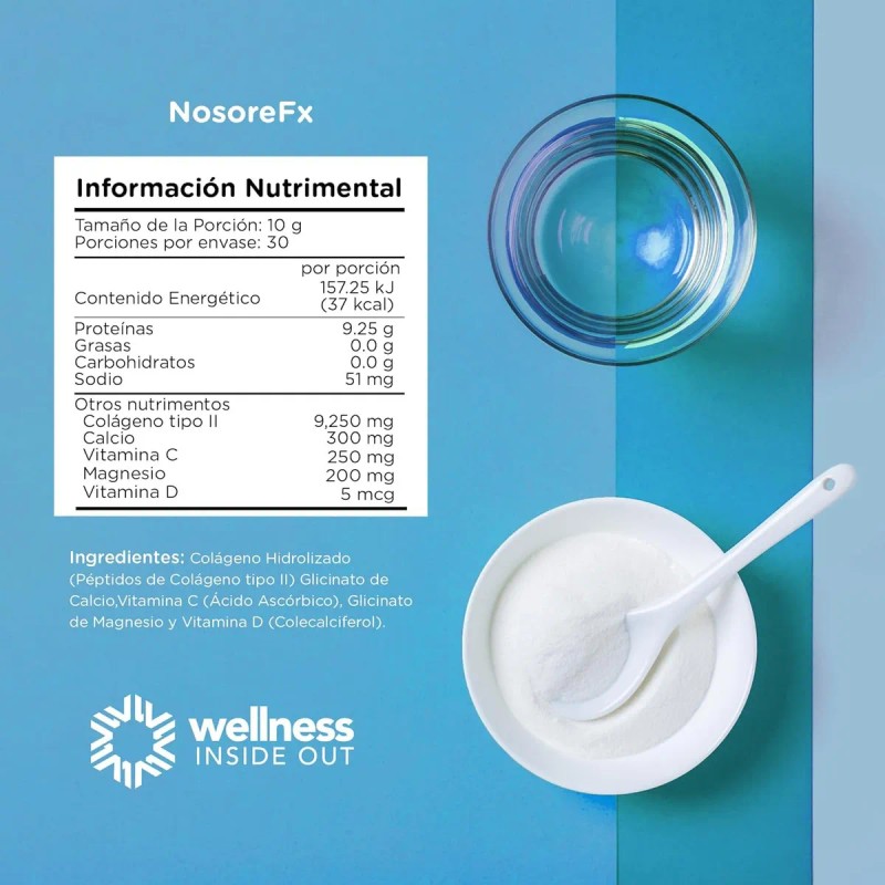 Colágeno Hidrolizado Nosorefx Entera Pharma 300g Magnesio Sabor Sin sabor