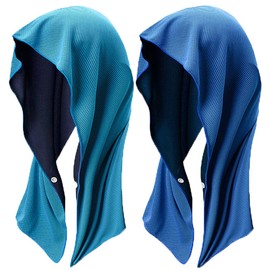 Kakero Cooling Food Towel, Set of 2, Cool, Cool, Heatstroke Prevention, Sports, Club Activities (Blue x Dark Blue) bc