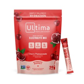 Ultima Replenisher Hydration Electrolyte Packets- 20 Count- Keto & Sugar Free- On the Go Convenience- Feel Replenished, Revitalized- Non-GMO & Vegan Electrolyte Drink Mix- Cherry Pomegranate​