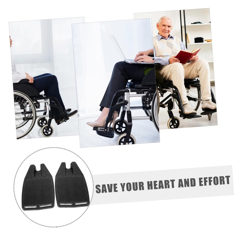 SAFIGLE Universal Wheelchair Footrest Pads Thick Plastic Elevating Pedals 1