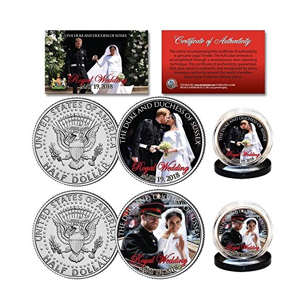 Prince Harry & Meghan Markle Official Royal Wedding Photos JFK 2-Coin U.S. Set