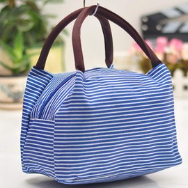Lunch Bags 2PCS Lunch Organizer for office Lunch Cooler with Zip Closure Foldable Lunch Tote Bag, Reusable Lunch Holder Insulated Lunch Container Picnic Bag for Men Kids Women (Red+Blue)