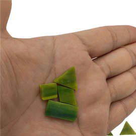 4 Shapes Mixed Glass Mosaic Tiles,Square+Diamond+Triangle+Rectangle 220 PCS Stained Glass Mosaic Pieces for Handmade Art Crafts and Home Decoration (Olive Green)