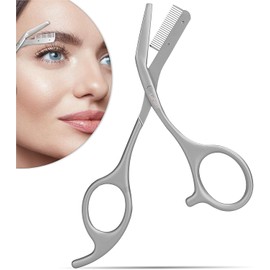 Tijeras de corte de cejas con peines, recortadoras de cejas, regalos para hombres y mujeres, relleno de calcetines, acero inoxidable gris