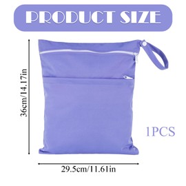 ZNDFTW Wet Bag, Wet Clothes Bag, Waterproof Reusable Portable Small Wet Bag, Washable Wet Bags for Swimming Camping Travel Gym Pool Beach for Storage Dry Or Wet Clothes 14.1X11.6 Inch (Purple)