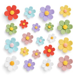 FINDMAG 21Pack Fridge Magnets, Flower Refrigerator Magnets Cute, Fun Magnet Refrigerator, 3D Flower Magnet for Office, Locker Decorations, Home, Kitchen, Whiteboard, (7 Small + 7 Medium + 7 Large)