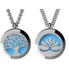Tree of Life and Open Lotus Essential Oil Diffuser Necklace