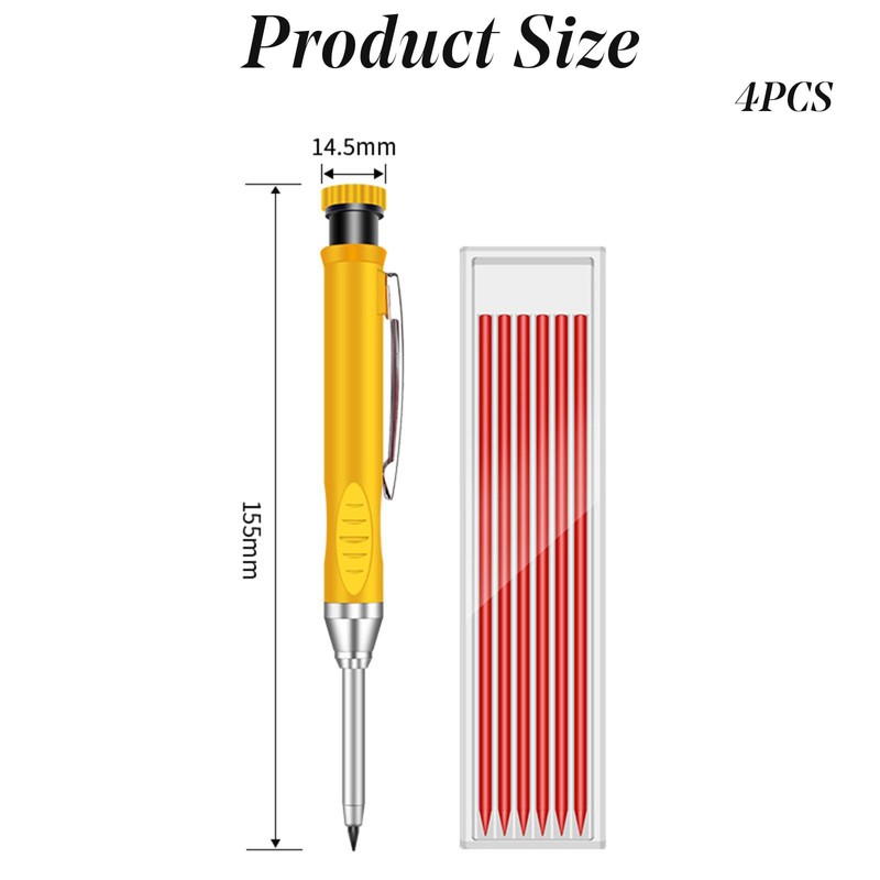 FYHJNC 24 Pcs 2.8mm Pencil Refills, Solid Carpentry Pencil Refills