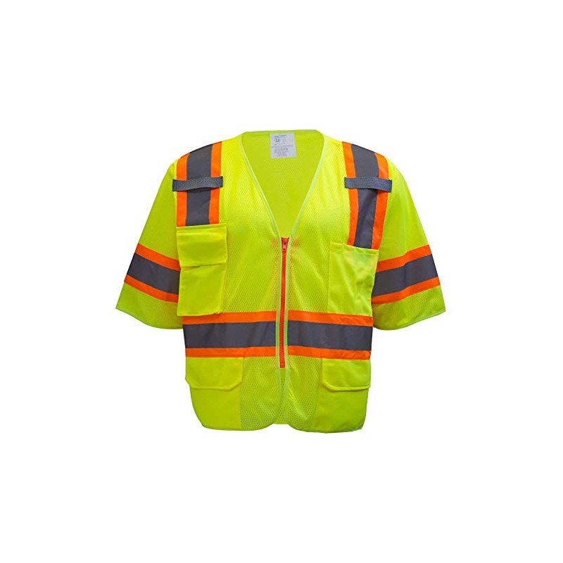 RK SAFETY High Visibility Sleeved Safety Vests with Strips Breathable