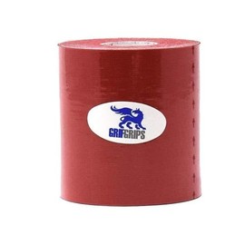 GrifGrips Athletic Sports Tape – Kinesiology Tape For Knees & Ankle Wrap – Cotton, Breathable, Supports Muscles & Joints – For Athletes & Everyday Use, 3in x 16.4 Feet Uncut Roll (Red, 4-Roll Pack)