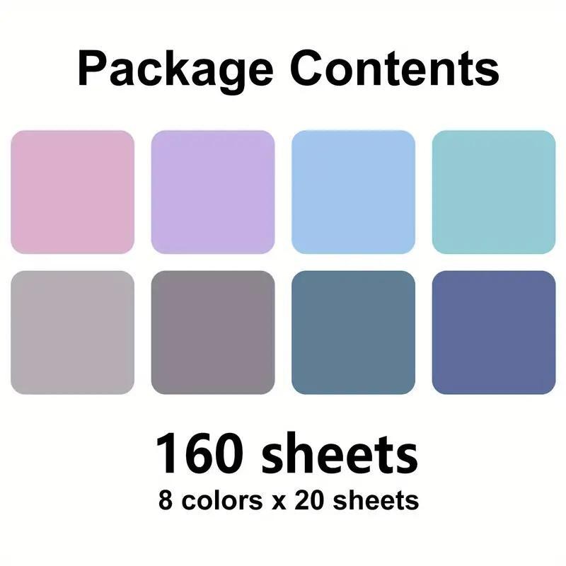 Transparent Sticky Note, 8 Counts/160 Sheets Square Waterproof Self Adhesive