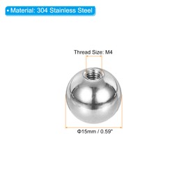 PATIKIL M4x15mm Ball Nuts Knob, 8 Pcs Female Thread 304 Stainless Steel Round Blind Hole Screw Cap Cover for Lighting Machinery DIY Decoration, Silver