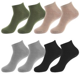 4 Pairs of Stopper Socks for Men and Women, Trainer Yoga Socks, Women's Stopper Socks, Pilates Non-Slip Socks, Non-Slip Socks, Girls for Trampoline, Home, Fitness, Hospital