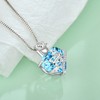 FJ March Birthstone Necklace for Women 925 Sterling Silver Aquamarine