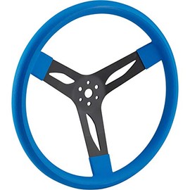 Speedway Motors Performance 15 Inch 3-Spoke Steel Steering Wheel, 2.75" Dish, Cushioned Grip, 3-Bolt Fit, Powder-Coated Blue, No Horn Button Included, Sold Individually