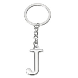PATIKIL Initial Letter Keychain, Letter J Key Chain DIY Pendant Key Ring Bag Backpack Decor for Men Women Party Gifts Favors, Silver