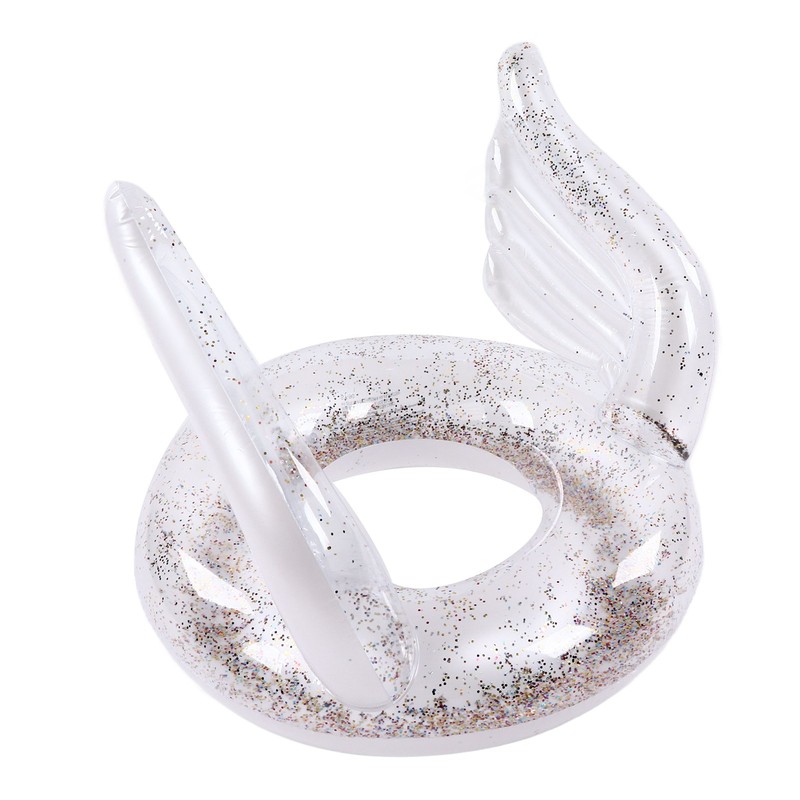 Inflatable Swimming Ring Sequin Swim Angel Wing Shiny Floating Tube
