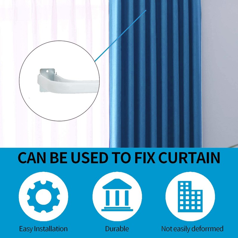 Kowibcl 4 Pcs Double Curtain Rod Bracket Hangers, Wall Mounted
