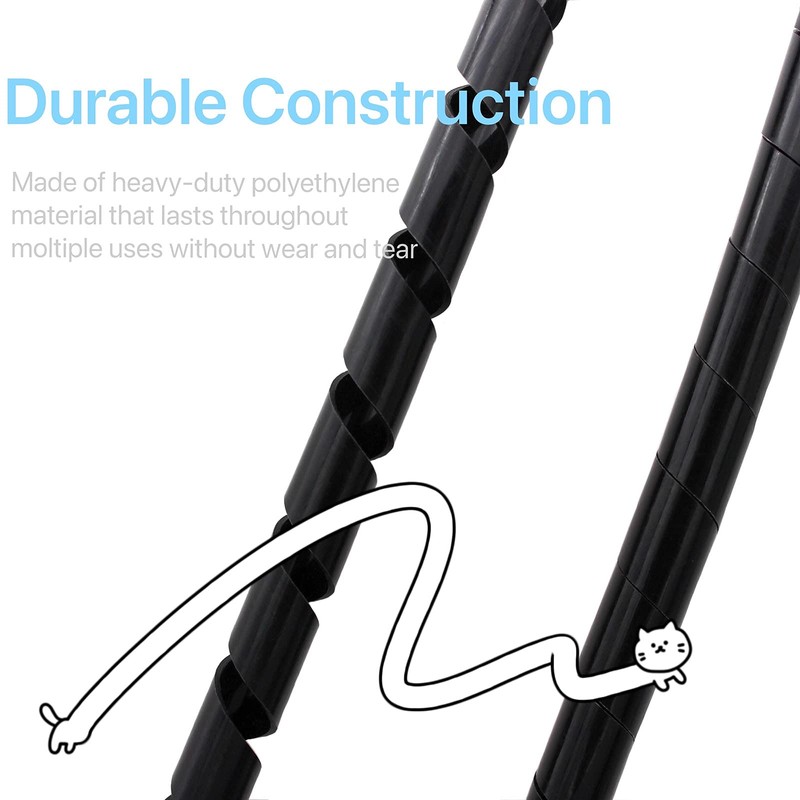 CSZD Spiral Cable Wrap,10ft – 1/4 inch Spiral Wire Wrap