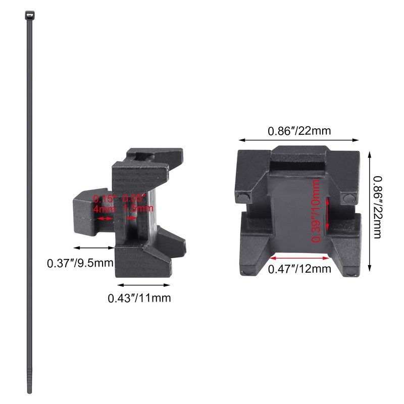 Xadnitu 25 Pieces Plastic Cable Zip Tie Mounting Blocks, Drop-In