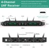 MicrocQueen Wireless Microphone System, 4-Channel UHF Professional Mic, Auto Pairing