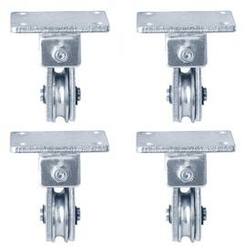 GBGS 4 Pcs 1-3/8" Wall/Ceiling Mount Pulley,Wheel Groove Width: 7/32"(6 mm),180°Rotation,Max Load 330lb