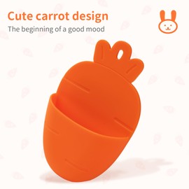 LOYATRO Toothbrush Holder Wall Mounted Shower Wall Razor Holder, Self-Adhesive Bathroom Soap Bar Saver Organizer, Kitchen Sink Sponge Holder(Carrot-Orange)