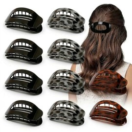 Pinzas para Cabello Mujer 12 Piezas, Clips para Cabello Planos Antideslizantes, Broches para Cabello con Fuerte Sujeción para Cabello Grueso o Fino, A