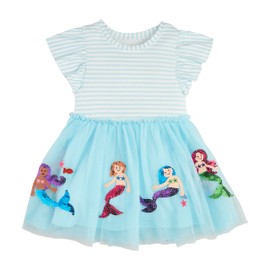 Mud Pie Baby Girls Children's Mermaid Tutu Dress Blue