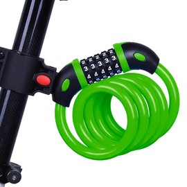 Bicycle Bike Dial Lock Wire Lock Bicycle Lock Length 47.2 inches (1200 mm) Cross Section Diameter 0.5 inches (12 mm) 5 Digits Anti-Theft Keyless Holder 7 Colors (Green)