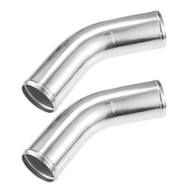 ACROPIX 76mm 3" OD 4" 100mm Leg Length Universal Car Aluminum Alloy Tube Intercooler Pipe 45 Degree Bend Elbow Air Intake Joiners Tubing - Pack of 2