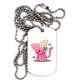 TOOLOUD Kawaii Kitty Adult Dog Tag Chain Necklace - 1 Piece