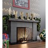 Calidola Flat Fireplace Screen with Doors,Solid Wrought Iron Frame with