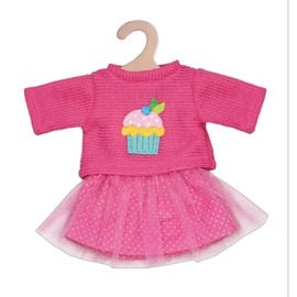 Heless 1050 - Bekleidungs-Set für Puppen, 2 teilig mit Pullover und Tüllrock, in den Farbvarianten Blau, Rosa und Pink, 1 von 3 Designs (zufällige Auswahl), Größe 28 - 35 cm