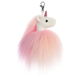 Aurora - Sparkle Tales - 5" Fluffy Unicorn Key Clip