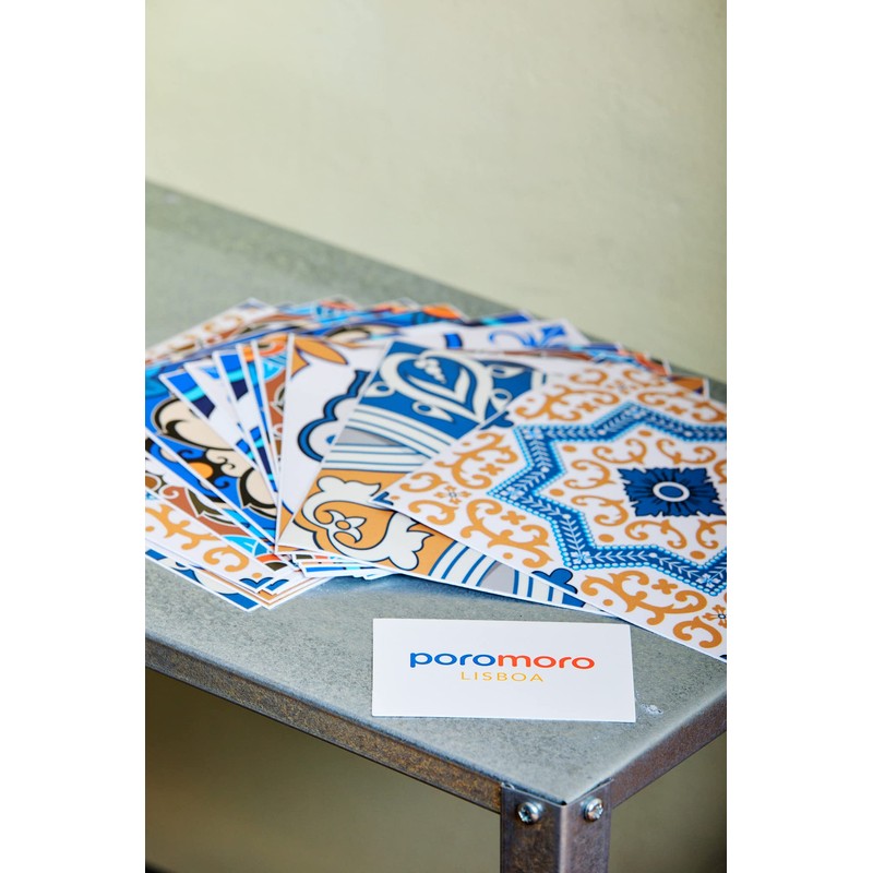 Poromoro Spanish Portuguese Azulejo Style Backsplash Peel and Stick Tile