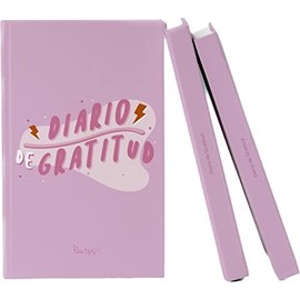 QSHI DIARIO PAUTIPS, Diario de Gratitud .Gratitude Journal con Afirmaciones, mindfulness, auto estima y crecimiento personal Pasta dura color rosa
