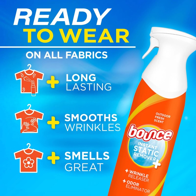 Bounce 3 in 1 Anti Static Wrinkle Release Spray Pack