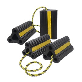 Vacallity Wheel Chocks for RV Trailer Car Truck, Upgrade Rubber Wheel Chocks with Rope Easy to Use,Camper Travel Chock Blocks Wheel Immobilizers & Chocks (6.2" 2pair)