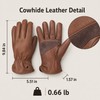 Retro Cowhide Leather Work Gloves – Reinforced Durable Utility Gloves